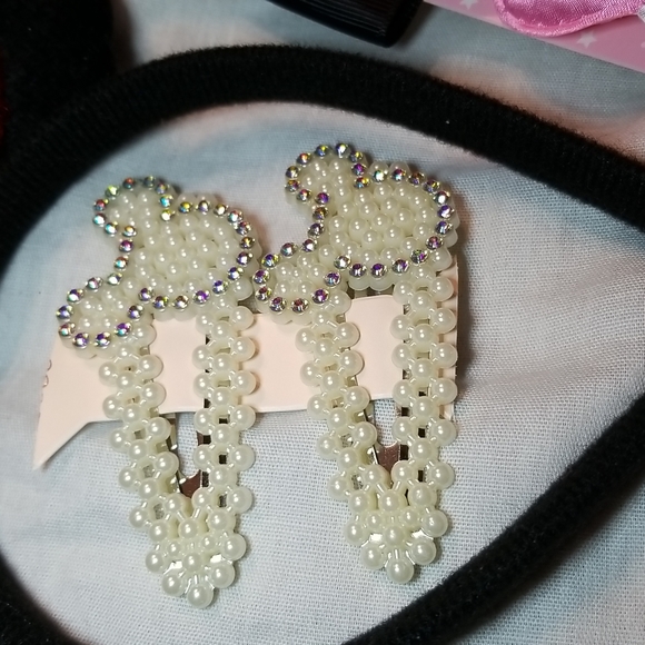 MOUSE EAR BLING LOT OF 7 HIGH QUALITY MOUSE EAR THEMED HAIR CLIPS BOWS SEQUINS - Picture 3 of 12